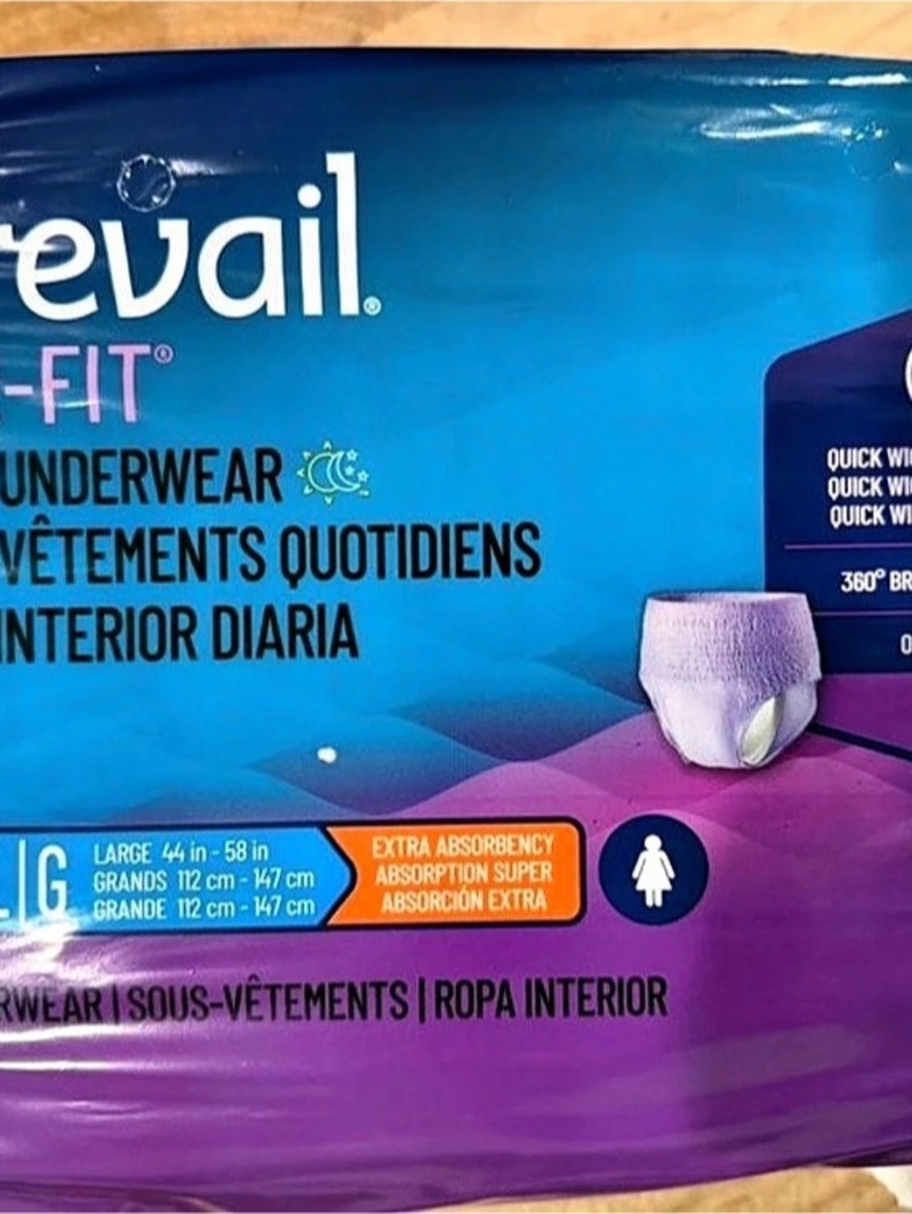 Prevail Per-Fit Daily Underwear for Women Large 18-Pack Large
